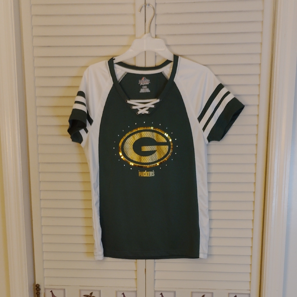 Green Bay Packers Women's Jersey with Gold Logo